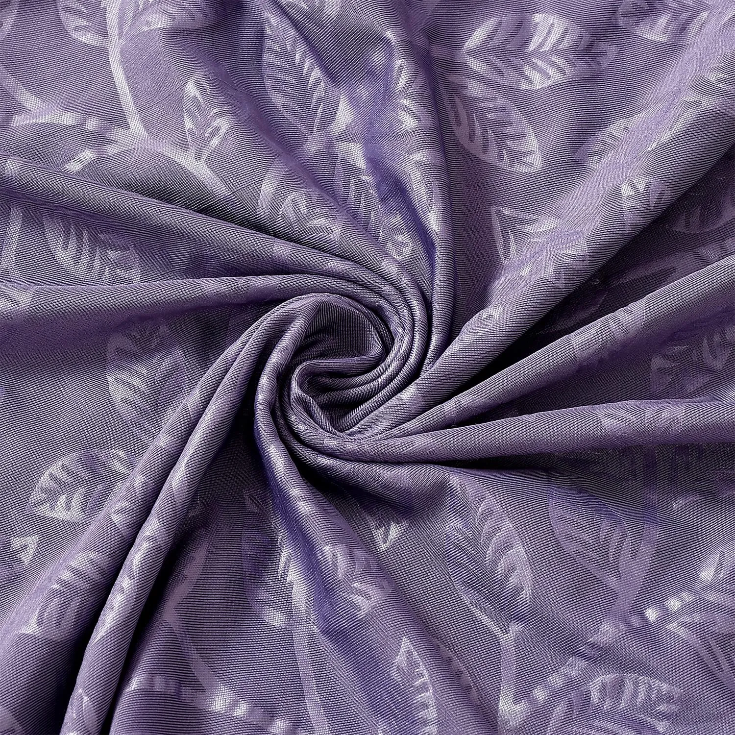 Heart Home Leaf Printed Elastic Stretchable Polyster Chair Cover for Home, Office, Hotels, Wedding Banquet- Pack of 6 (Purple)-50HH0949