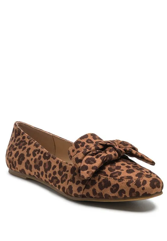 Leopard London Rag Casual Walking Bow Loafers